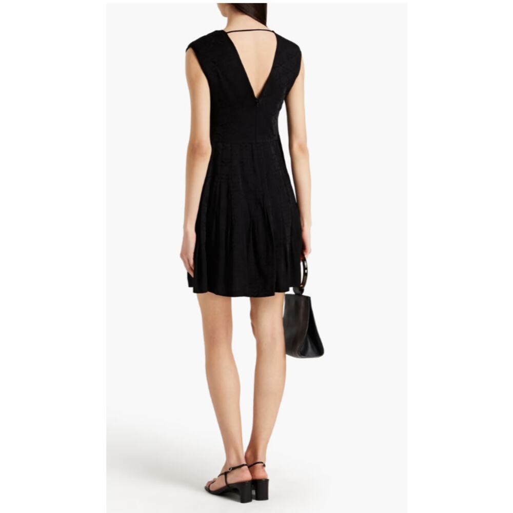 Sandro Aurea Chain Accent Jacquard‎ Fit & Flare Dress Size 8 - Picture 2 of 7